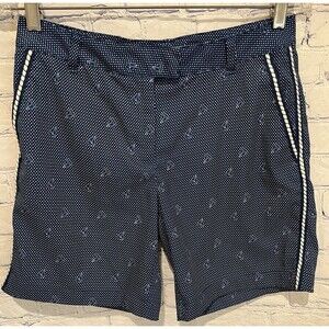 Lady Hagen Golf Shorts 3 pockets Nautical sailboat Blue white rope Size 4